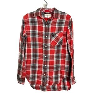 Denim & Supply Ralph Lauren Boyfriend Plaid Preppy‎ Button Down Shirt Size XS